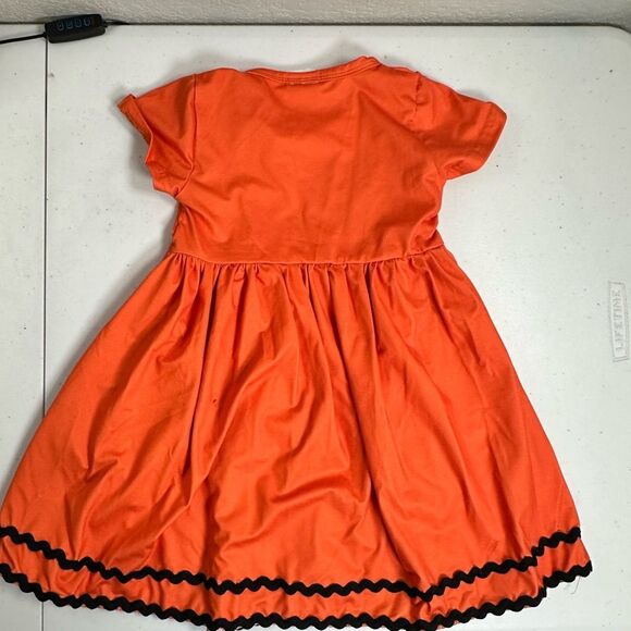EUC Toddler Girls Short Sleeve Twirl Crayola Orange Dress - Size 2T - Picture 6 of 8